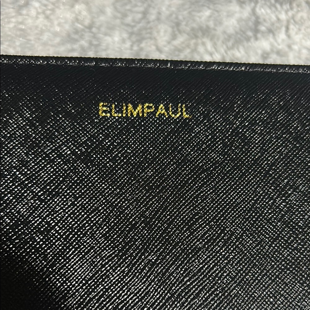 Elimpaul Elegant Black Wallet with brown interior GUC